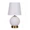 14" Gold & White Glass Table Lamp with White Fabric Shade by Ashland®